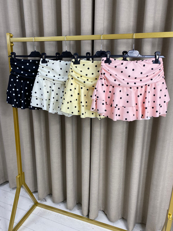 Clairisa Frill Polka Dot Mini Skirt