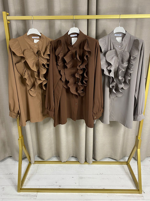 Bianca Plus Ruffle Frill Long Sleeve Shirt