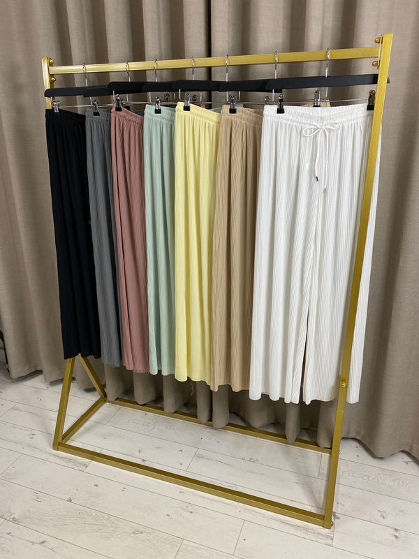 Henya High Waisted Plisse Wide Leg Trousers