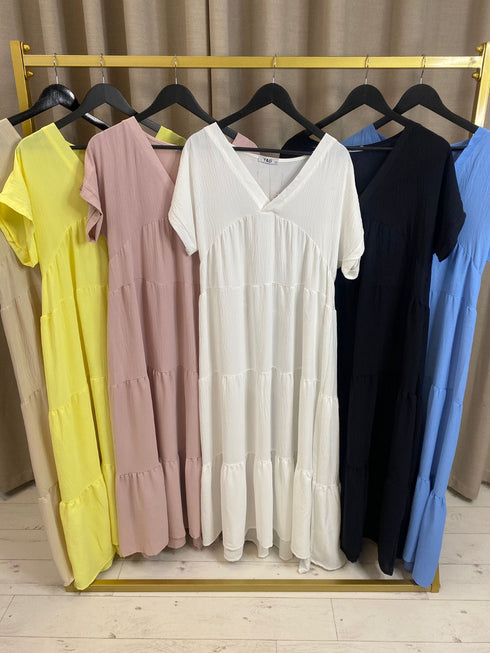 Cherice Tiered V Neck Maxi Dress