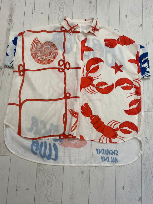 Maraidh Linen Printed Oversized Shirt