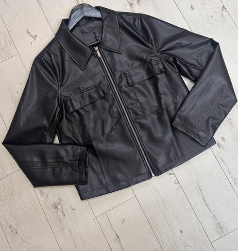 Betty Faux Leather PU Zip Up Jacket
