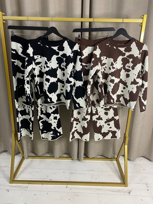 Livvia Cow Print Co Ord Set