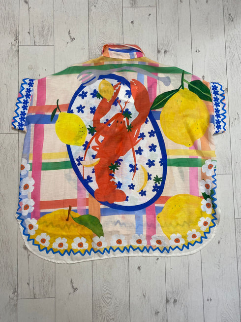 Ferdosh Linen Printed Oversized Shirt