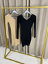 Raigain Embellished Back Tie Ribbed Dress