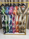 Kelesy Palm Print Shirred Waist Maxi Dress