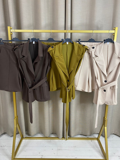 Nairobi Tie Waistcoat And Knee Length Shorts Co Ord Set