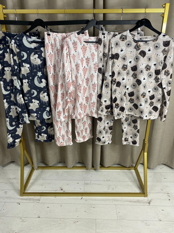 Davidina Fleece Cosy Prints Pyjama
