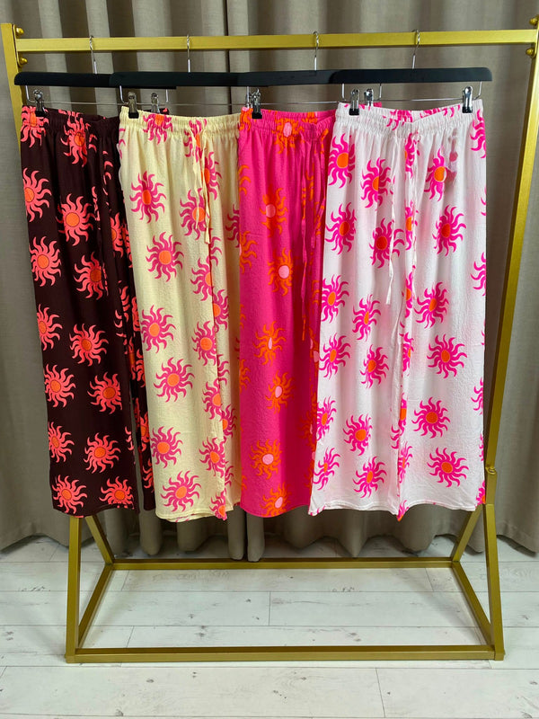 Lanai Sun Print Crepe Trousers