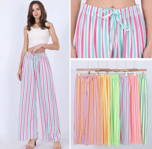 Hatice Lightweight Neon Stripe Trousers