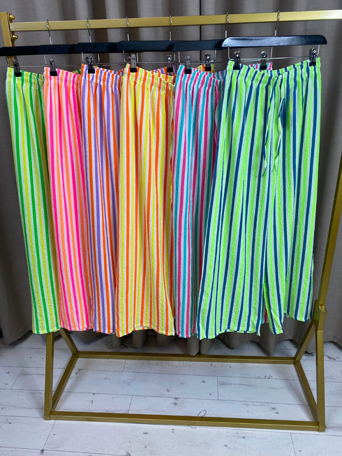 Hatice Lightweight Neon Stripe Trousers