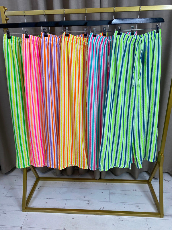 Hatice Lightweight Neon Stripe Trousers