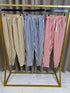 Demelza Stripe Elasticated Waistband Cigarette Trousers
