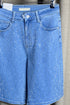 Leanne Rhinestone Embellished Criss Cross Longline Denim Shorts