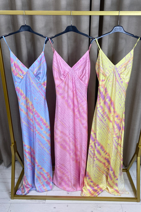 Yana Abstract Print Satin Maxi Dress