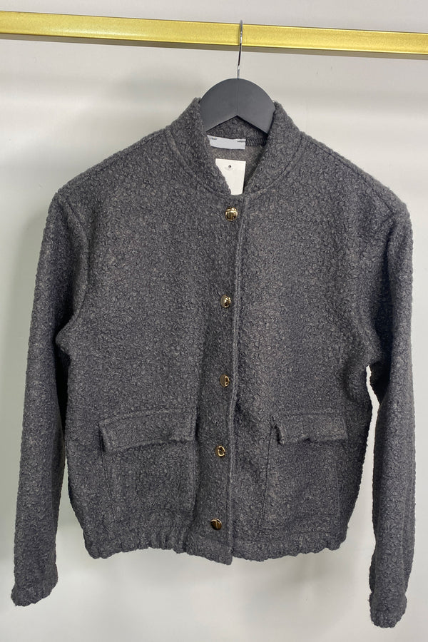 Stassie Teddy Borg Pocket Detail Bomber Jacket