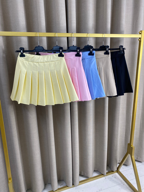 Fiola Pleated Jersey Mini Skirt