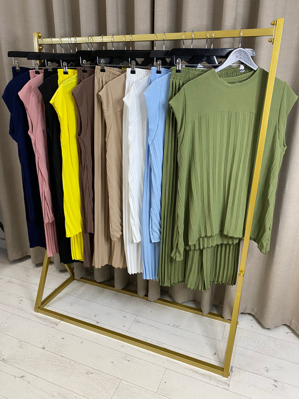 Fiona Pleated Oversize Short Sleeve Co Ord Set