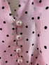 Eylee Ruffle Button Up tie Polka Dot Blouse