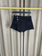 Ayley Wrap Stretchy Denim Shorts Skort