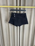Ayley Wrap Stretchy Denim Shorts Skort