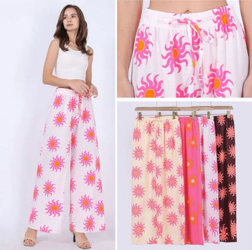 Lanai Sun Print Crepe Trousers