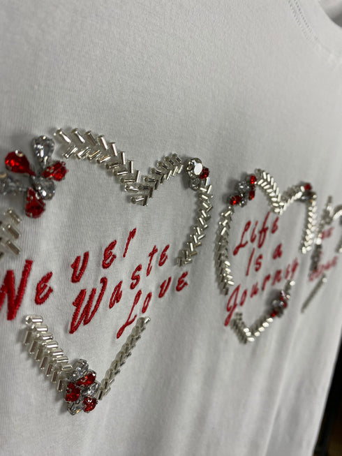 Beattie Diamante Embellished Print Oversized T-Shirt