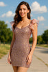 Francess Sequin Tulle Strap Detail Mini Dress