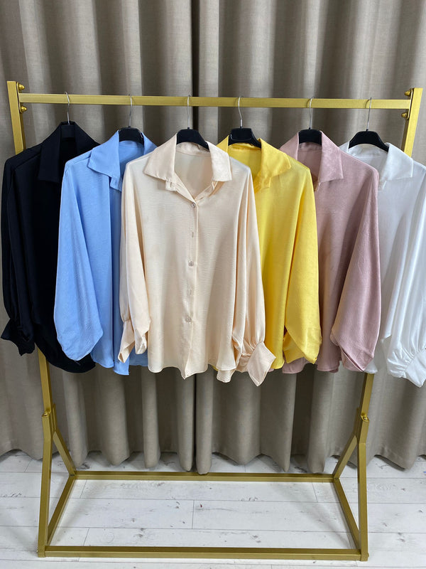 Jagoda Crinkle Satin Oversized Blouse