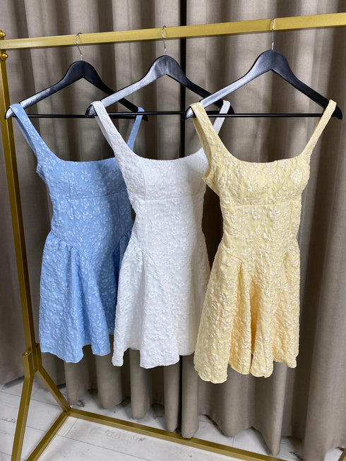 Keara Floral Tie Back Cinched Waist Mini Dress