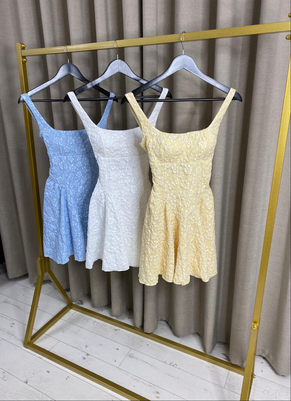 Keara Floral Tie Back Cinched Waist Mini Dress