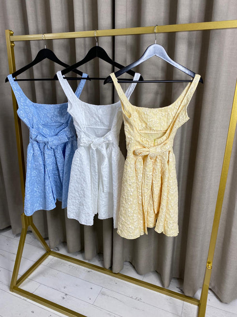 Keara Floral Tie Back Cinched Waist Mini Dress