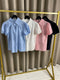 Nalah Pearl Collar Cotton Button Up Top