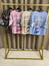 Slogan Round Neckline Loose Fit Top