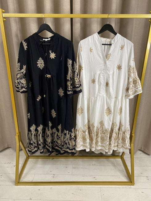 Jordanne Gold Foil Embellished Maxi Dress
