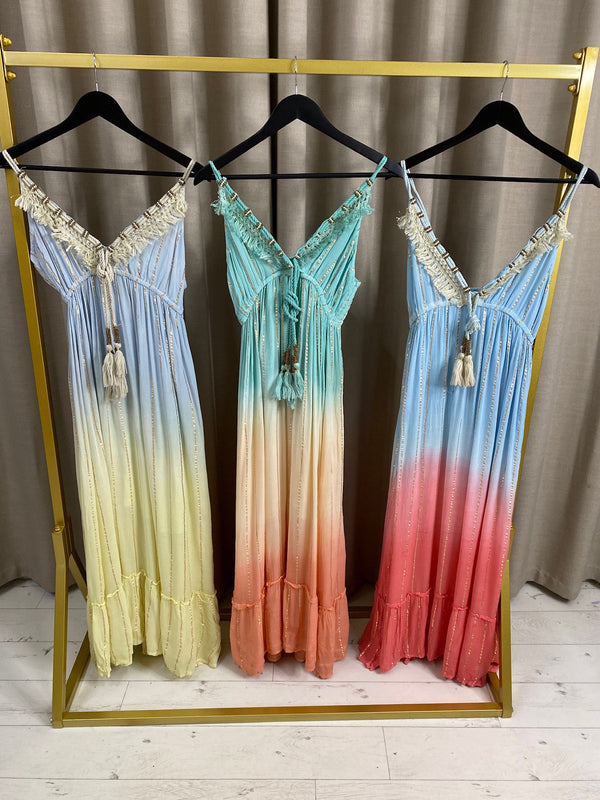 Rozi Tassel Bahamian Ombre Maxi Dress
