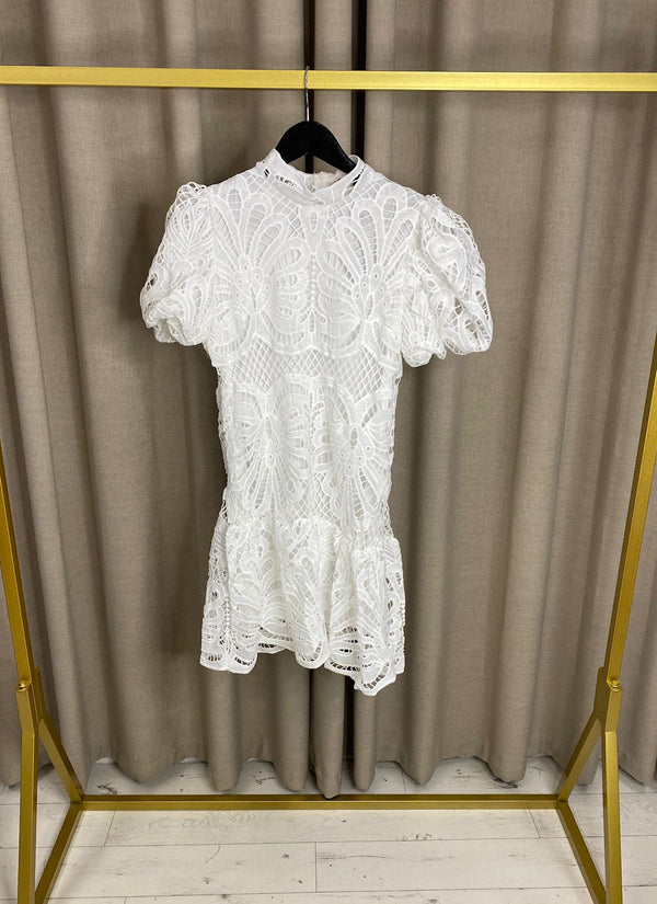 Cissie Crochet Lace Puff Sleeve Dress