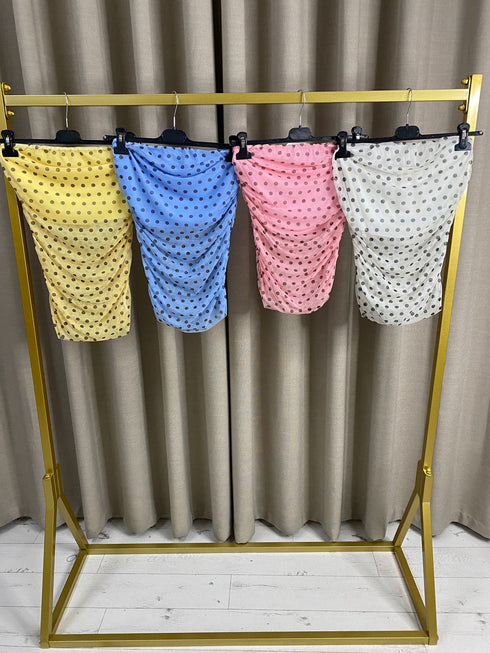 Cascia Mesh Bandeau Polka Dot Top