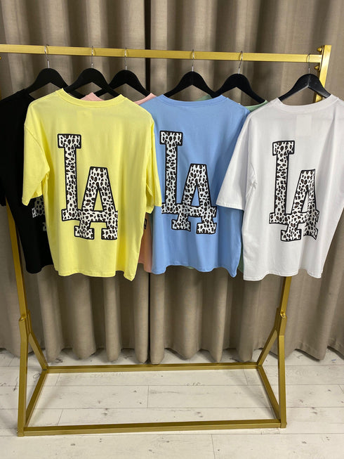 Ruby Cotton LA Leopard Detail T-Shirt