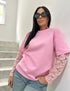 Patricia Lace Sleeve Soft Scuba Top