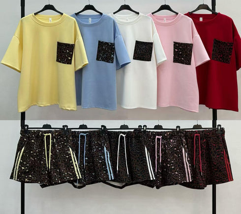Frankie Scuba Leopard Stripe Co-Ord Short Set