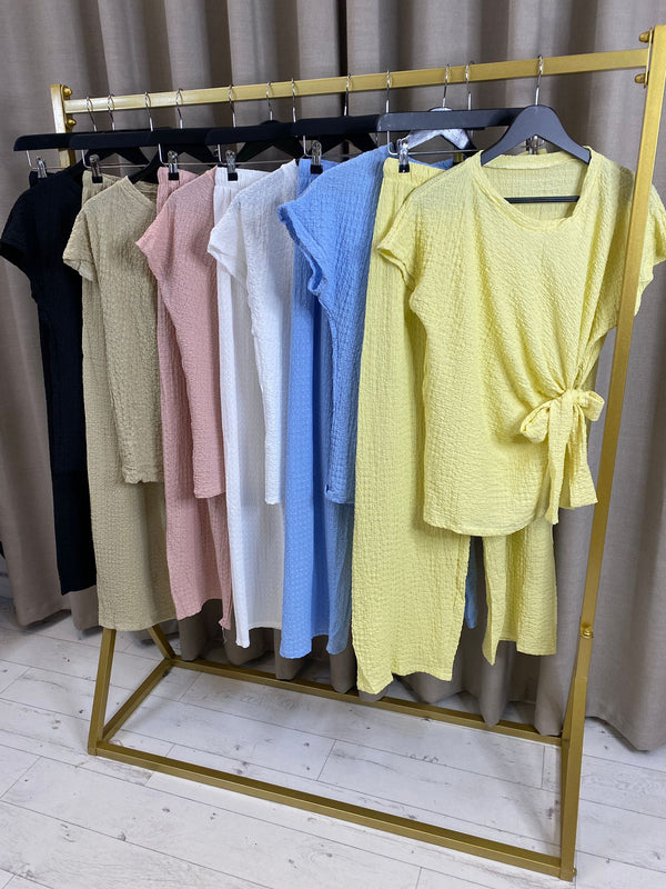 Paola Textured Tie Top Co Ord Set