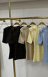 Alice Ruched Sleeves Slinky Top