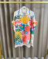 Derryne Linen Printed Oversized Shirt