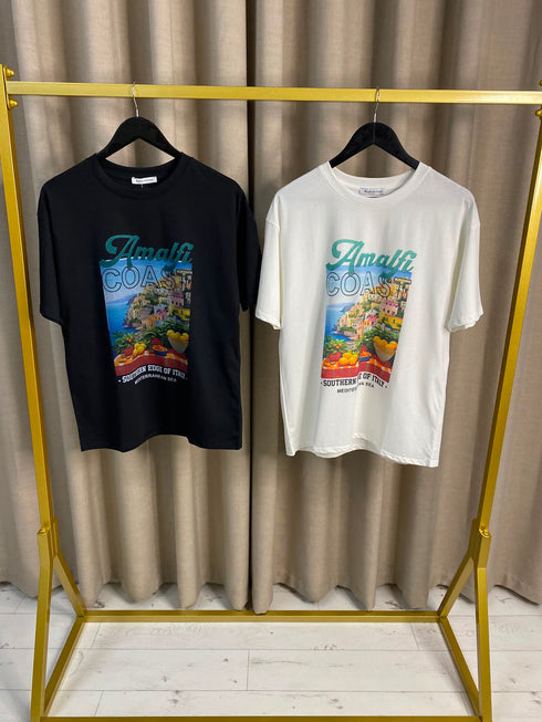 Coylah Amalfi Coast Graphic Cotton T-Shirt