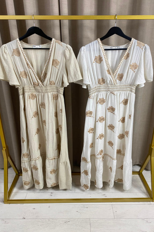 Akylai Plunge Cotton Printed Midaxi Dress