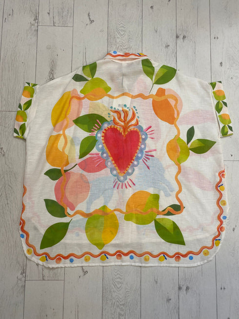 Mirrin Linen Printed Oversized Shirt