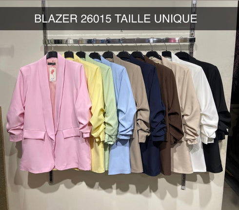 Ruched Sleeves Jacket Blazer