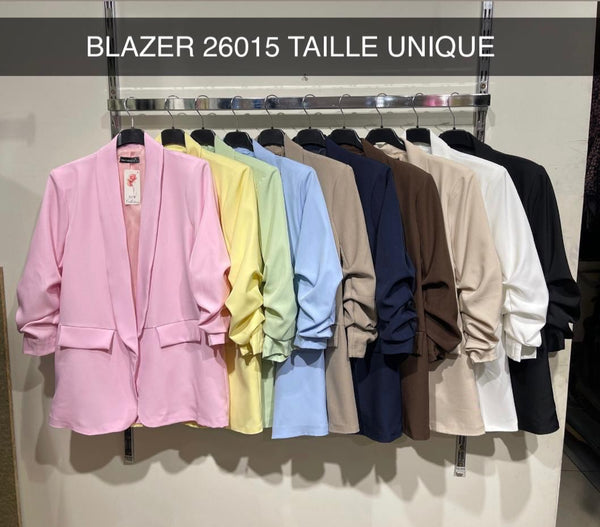 Ruched Sleeves Jacket Blazer