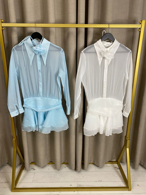 Rachaela Sheer Choker Detail Mini Dress